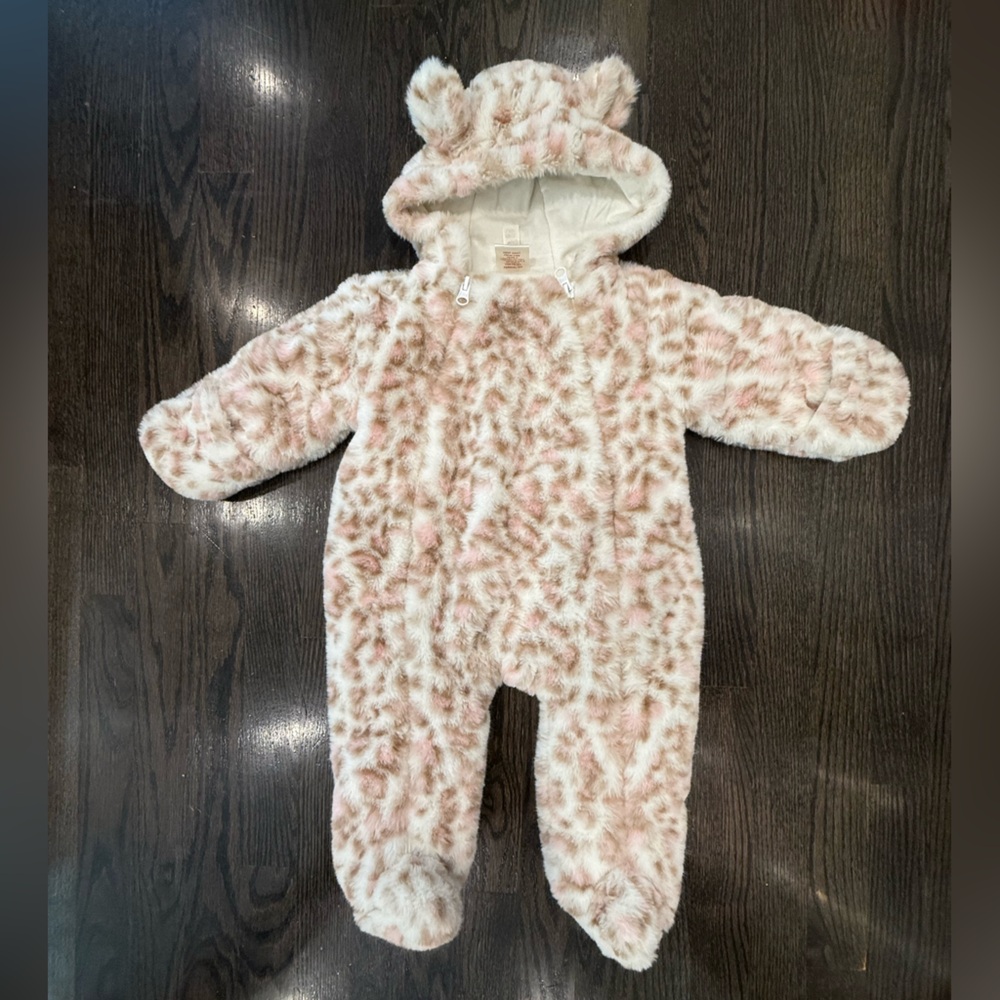 Baby Girl One Piece Snowsuit, Size 9-12m